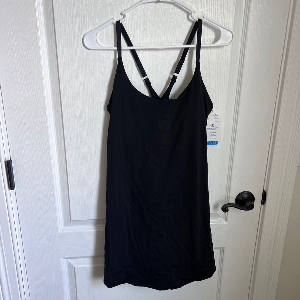 Ewedoos Womens Black Active Dress Medium Built-in Shorts Adjustable Straps NEW
